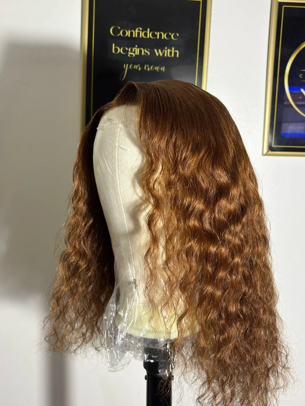 Premium Women’s Wavy Lace human hair Wig - Copper Brown | closure | Pre-Styled